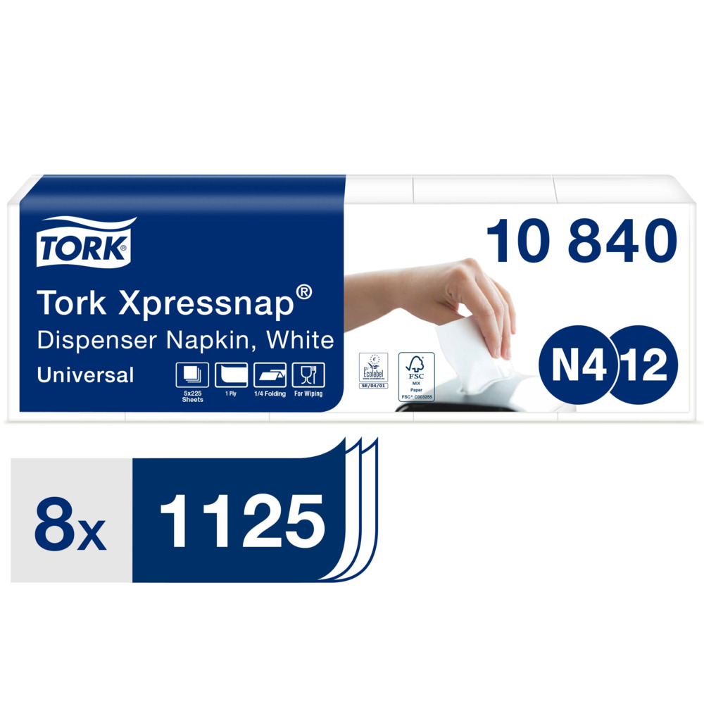 Tork Xpressnap N4 Dispenserservett 1-lag