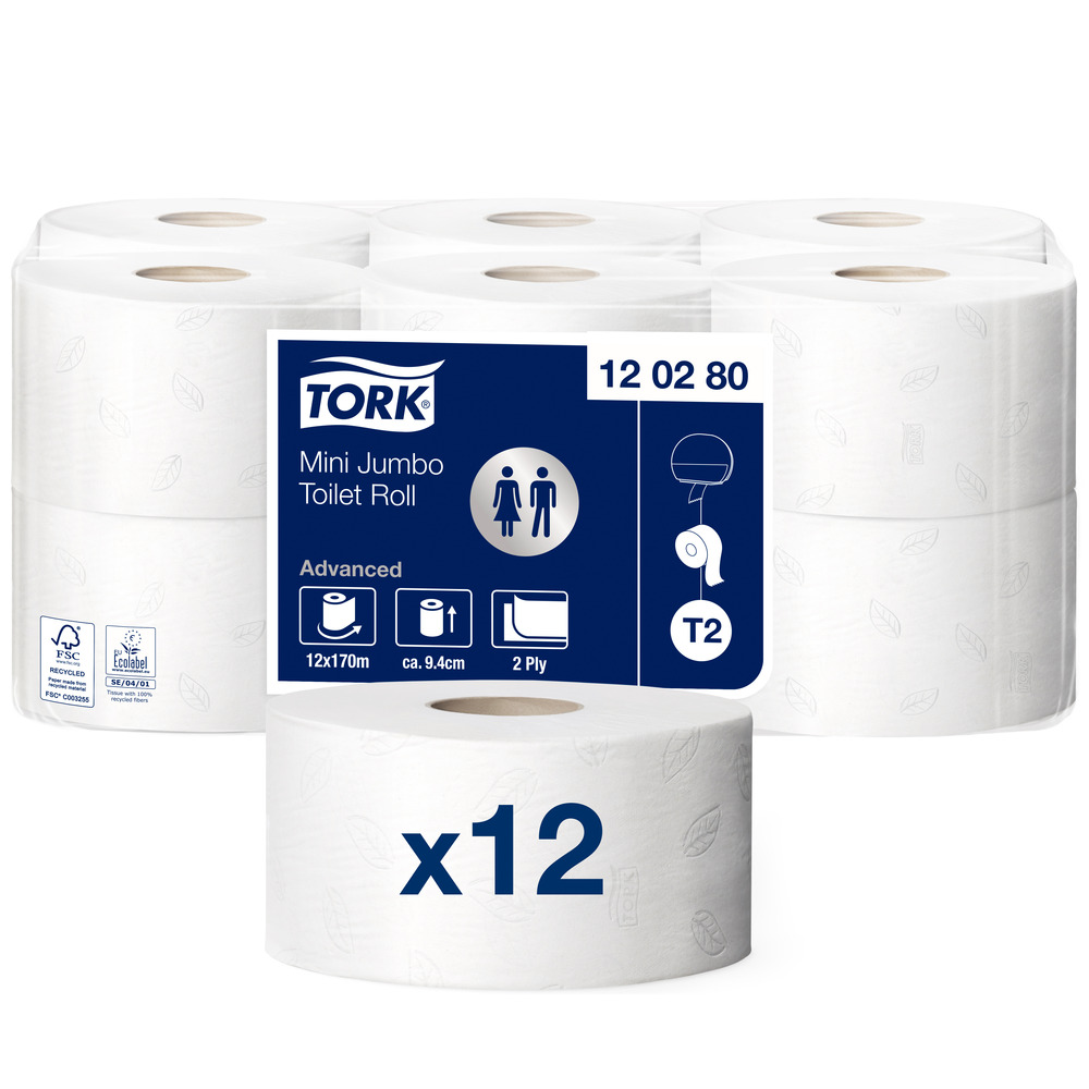 Tork T2 Advanced Mini Jumbo 2 lager Toalettpapper