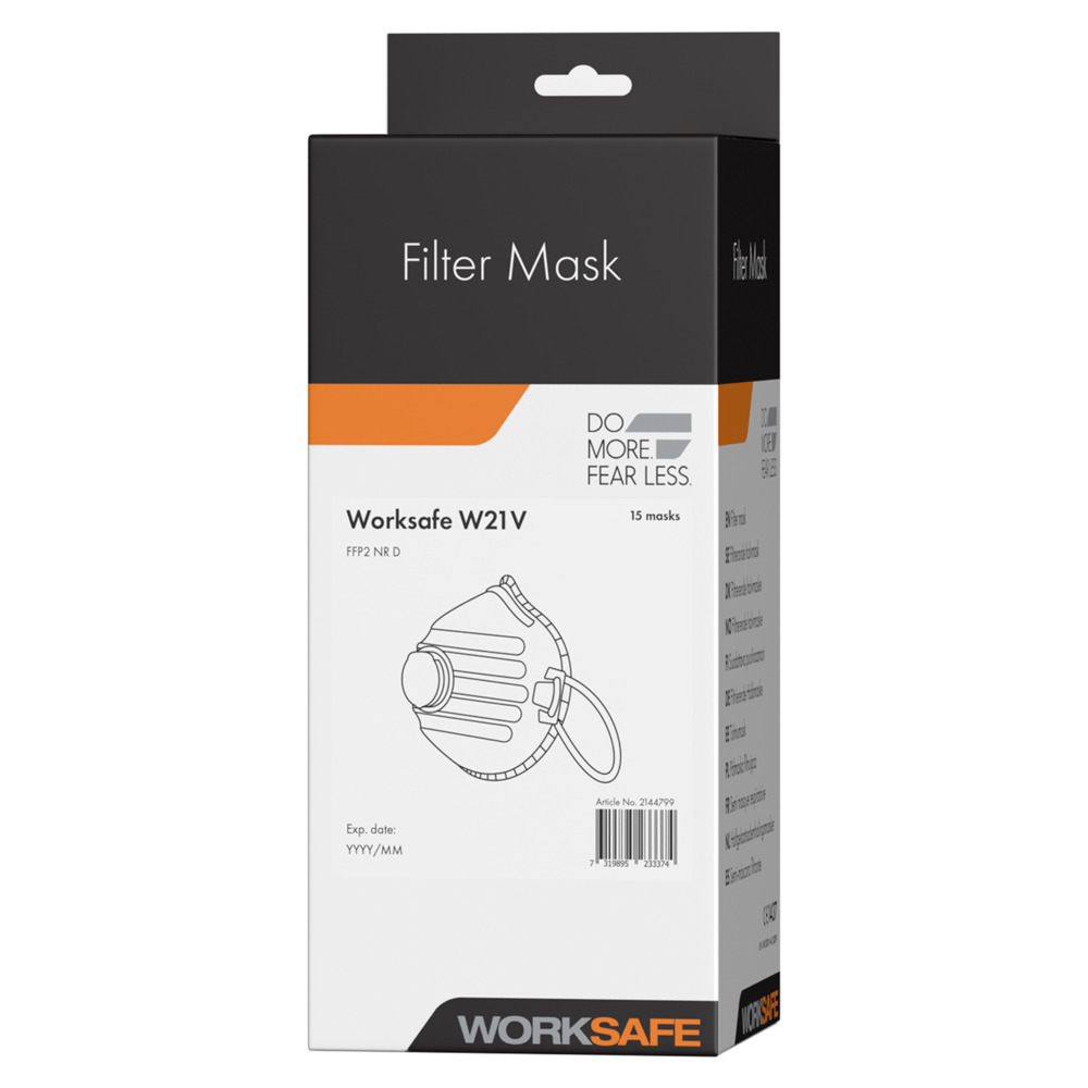 Worksafe W21V FFP2 NR D V Filtrerande halvmask med ventil